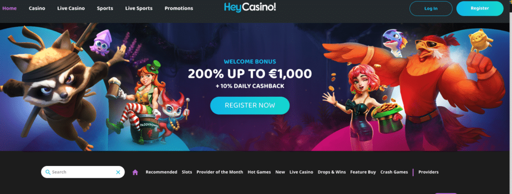 HeyCasino Front page - Bettingsidor Med Zimpler